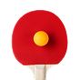 Illustration d’une raquette et d’une balle de ping-pong.