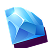 Icône d’un diamant brillant bleu clair.
