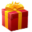 Icône d’une boîte cadeau avec ruban.
