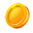 Icône d’une pièce dorée brillante.
